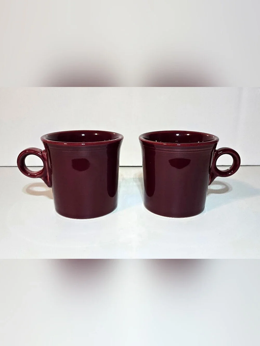 HLC Fiesta Cinnabar O-Ring Mug Set of 4 Retired Ceramic Fiestaware Cups